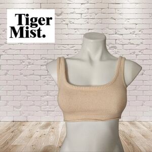 Tiger Mist Cream Acrylic Crop Top
